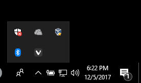 Windows 10 system tray